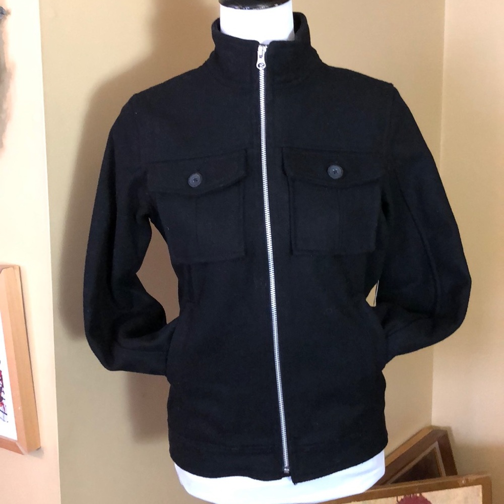 OLD NAVY sz Large 10-12 Buttonfront Wool Blend Jacket Preppy Winter Warm $69 NEW
